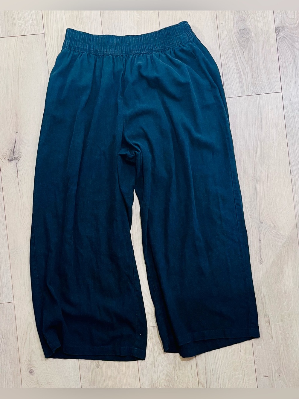 Women’s Plus 2x Elastic-Waist Wide-Leg Flowy Black Pants